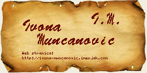 Ivona Munćanović vizit kartica